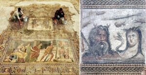 Mozaicuri grecești antice descoperite în Zeugma: scenă mitologică cu zeul Poseidon